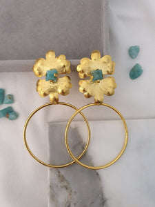 Aretes flor aro 2 en 1