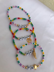 Set Pulseras Letricas de Amor