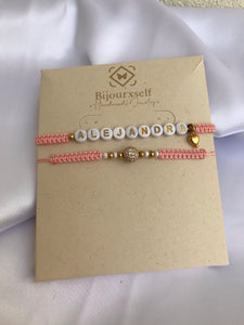 Set Pulseras Letricas de Amor